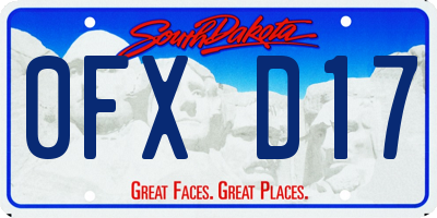 SD license plate 0FXD17