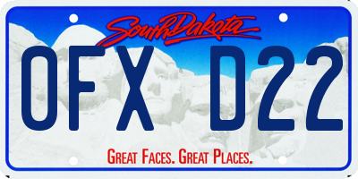 SD license plate 0FXD22