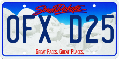 SD license plate 0FXD25