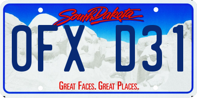 SD license plate 0FXD31