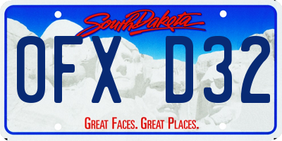 SD license plate 0FXD32
