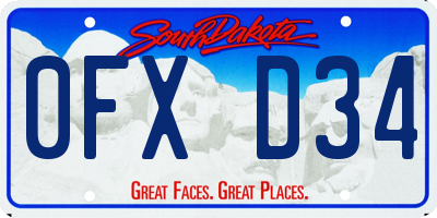 SD license plate 0FXD34