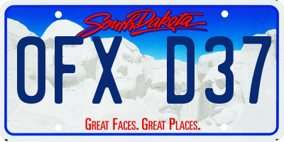 SD license plate 0FXD37
