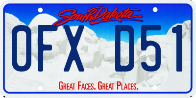SD license plate 0FXD51