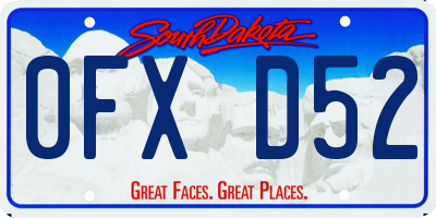 SD license plate 0FXD52