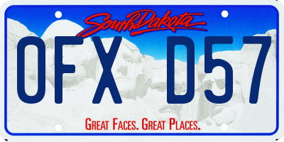 SD license plate 0FXD57