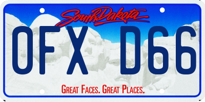 SD license plate 0FXD66
