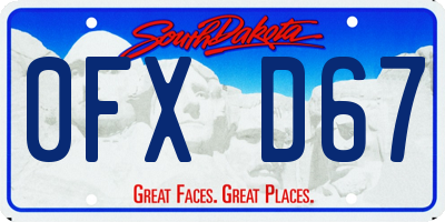 SD license plate 0FXD67