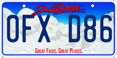 SD license plate 0FXD86