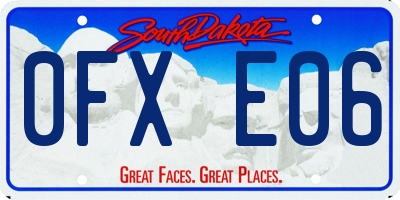 SD license plate 0FXE06