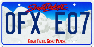 SD license plate 0FXE07