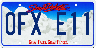 SD license plate 0FXE11