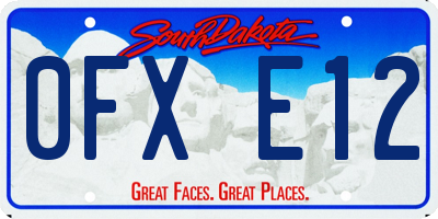 SD license plate 0FXE12