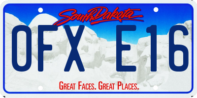 SD license plate 0FXE16