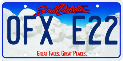 SD license plate 0FXE22