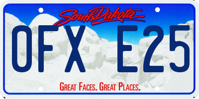 SD license plate 0FXE25