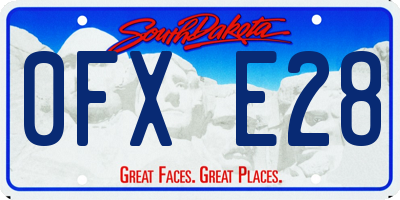 SD license plate 0FXE28