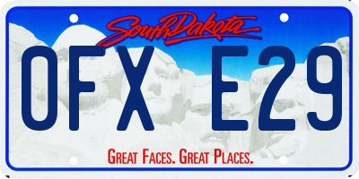 SD license plate 0FXE29