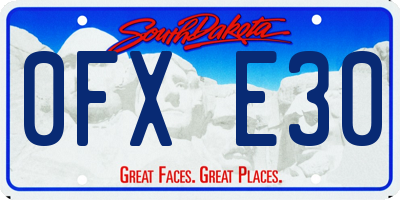 SD license plate 0FXE30