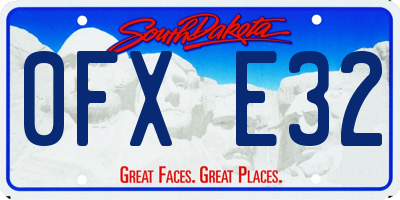 SD license plate 0FXE32