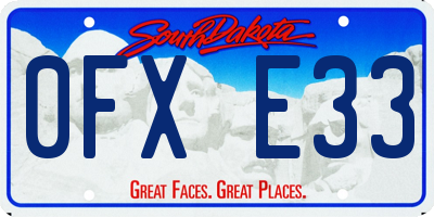 SD license plate 0FXE33