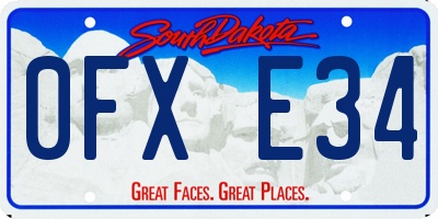 SD license plate 0FXE34