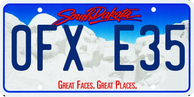 SD license plate 0FXE35