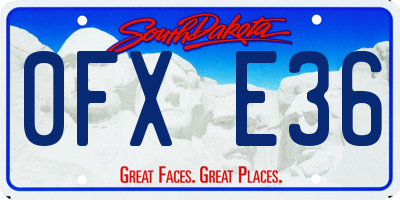 SD license plate 0FXE36