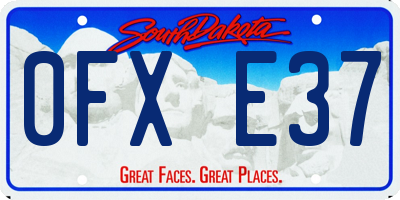 SD license plate 0FXE37