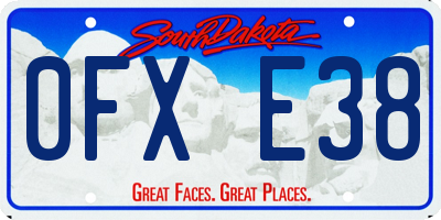 SD license plate 0FXE38