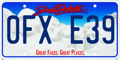 SD license plate 0FXE39