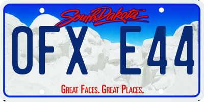 SD license plate 0FXE44