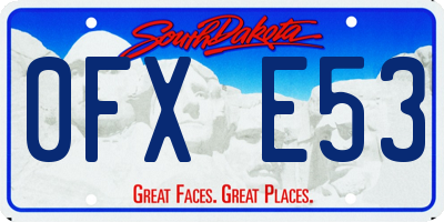 SD license plate 0FXE53