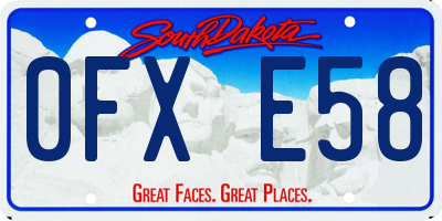 SD license plate 0FXE58