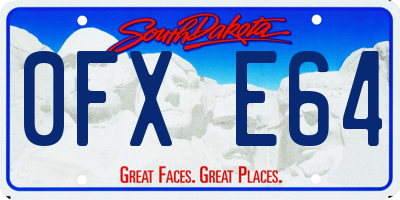 SD license plate 0FXE64