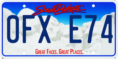 SD license plate 0FXE74
