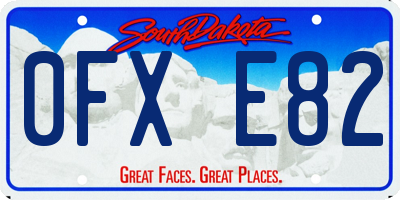 SD license plate 0FXE82