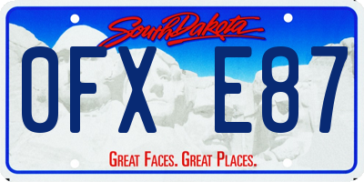 SD license plate 0FXE87
