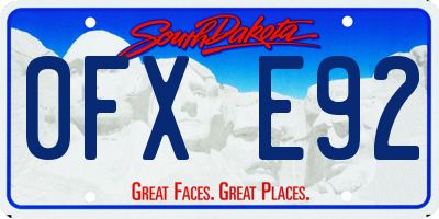 SD license plate 0FXE92