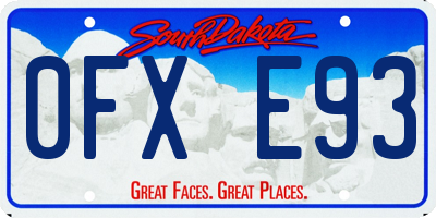 SD license plate 0FXE93