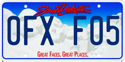 SD license plate 0FXF05
