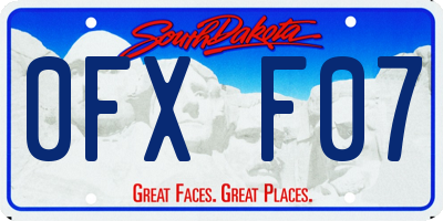 SD license plate 0FXF07