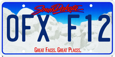 SD license plate 0FXF12