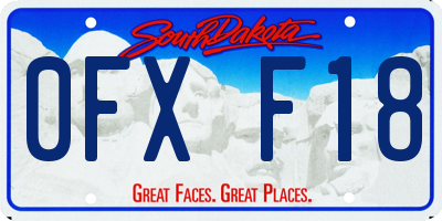 SD license plate 0FXF18