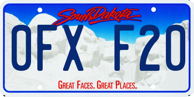 SD license plate 0FXF20