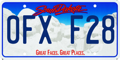 SD license plate 0FXF28
