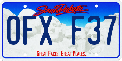 SD license plate 0FXF37