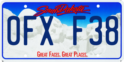 SD license plate 0FXF38