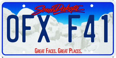 SD license plate 0FXF41