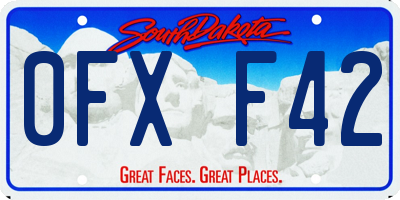 SD license plate 0FXF42